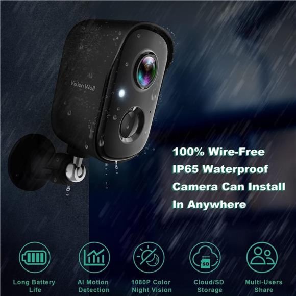 Security Cameras Wireless Outdoor, 1080P Battery Powered AI Motion Detection - Picture 2 of 6